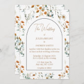 Wildflower vintage bruiloft kaart (Voorkant / Achterkant)