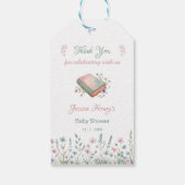 Wildflower Vintage Verhalenboek Baby Shower Bedank Cadeaulabel (Achterkant)
