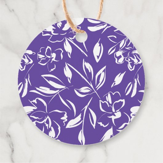 Wildflower Violet Baby shower Bedankjes Labels (Achterkant)