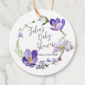 Wildflower Violet Baby shower Bedankjes Labels (Voorkant)