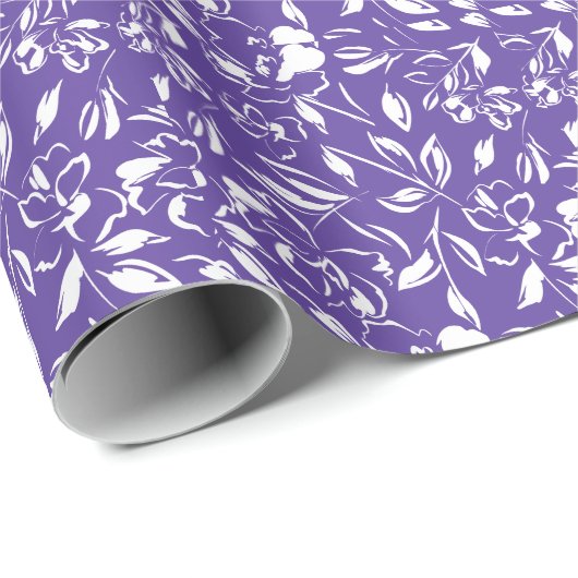 Wildflower Violet Baby shower Cadeaupapier (Rol Hoek)