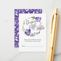 Wildflower Violet Baby shower Luier Raffle