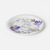 Wildflower Violet Baby shower Papieren Bordje (Gekanteld)