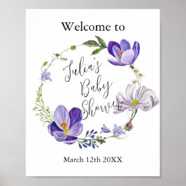 Wildflower Violet Baby shower Poster