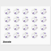 Wildflower Violet Baby shower Ronde Sticker (Vel)
