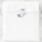 Wildflower Violet Baby shower Ronde Sticker (Tas)