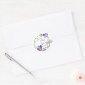 Wildflower Violet Baby shower Ronde Sticker (Envelop)