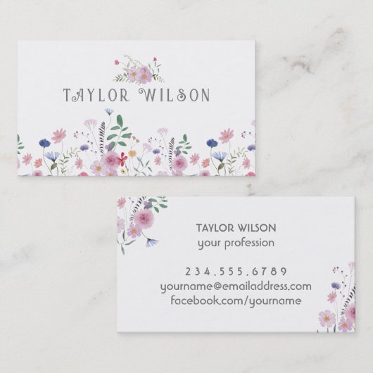 Wildflower Visitekaartje (Voorkant / Achterkant)