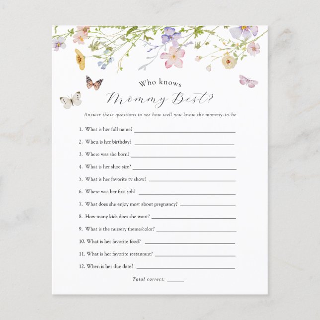 Wildflower vlinder Baby die weet mama spel (Voorkant)