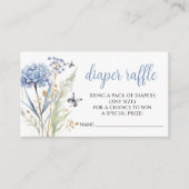 Wildflower vlinder baby jongen douche luier loteri informatiekaartje (Voorkant)