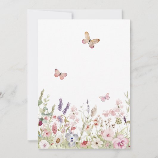 Wildflower vlinder Baby shower Kaart (Achterkant)