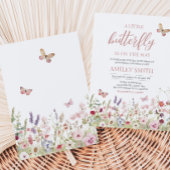 Wildflower vlinder Baby shower Kaart