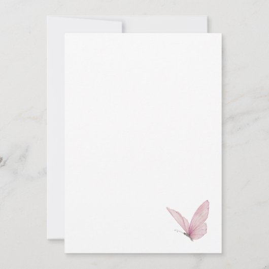 Wildflower vlinder Baby shower Kaart (Achterkant)