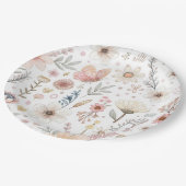 Wildflower vlinder Baby shower Papieren Bordje (Gekanteld)