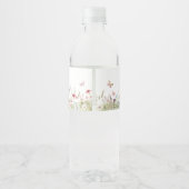 Wildflower vlinder Baby shower Waterfles Etiket (Achterkant)