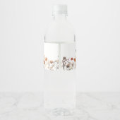 Wildflower vlinder Baby shower Waterfles Etiket (Achterkant)