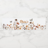 Wildflower vlinder Baby shower Waterfles Etiket (Enkel label)