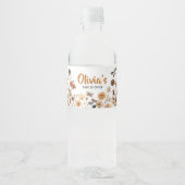 Wildflower vlinder Baby shower Waterfles Etiket (Voorkant)