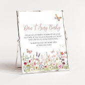 Wildflower vlinder Baby shower zeg niet Baby Poster
