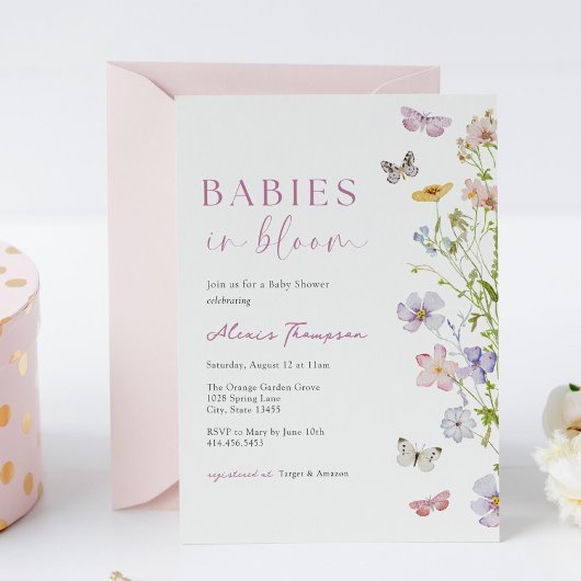 Wildflower vlinder baby's in bloei twin douche kaart