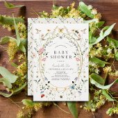 Wildflower vlinder bij Waterverf Baby shower Kaart