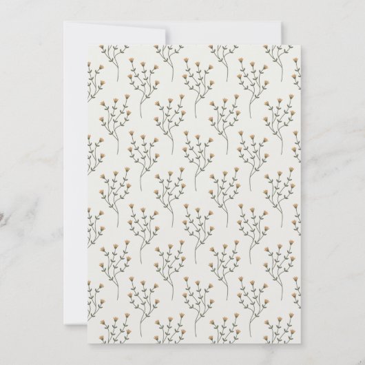 Wildflower vlinder bij Waterverf Vrijgezellenfeest Kaart (Achterkant)