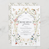 Wildflower vlinder bijenrepetitie diner kaart (Voorkant / Achterkant)