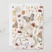 Wildflower vlinder bloemenbruids brunch kaart (Achterkant)