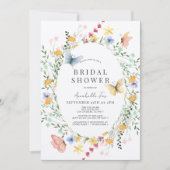 Wildflower & vlinder krans Vrijgezellenfeest Kaart (Voorkant)