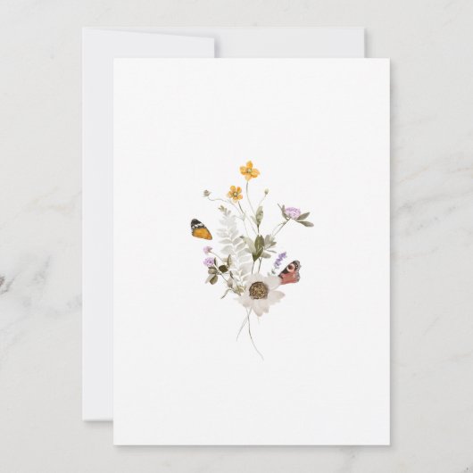 Wildflower vlinder meisje Baby shower Kaart (Achterkant)