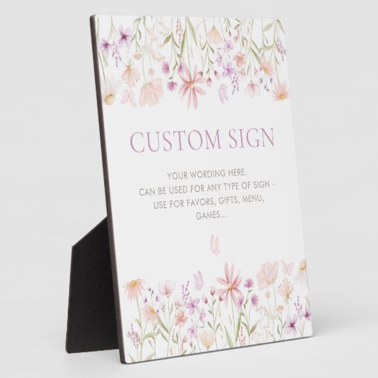 Wildflower vlinder meisjes 1e verjaardag partij te fotoplaat (Zijkant)