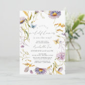 Wildflower vlinder Paarse meisje Baby shower Kaart (Staand voorkant)