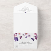 Wildflower vlinder romantische tuin party bruiloft all in one uitnodiging (Buitenkant)