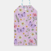 Wildflower vlinder verjaardag dank u cadeaulabel (Achterkant)