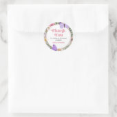 Wildflower vlinder verjaardag dank u ronde sticker (Tas)