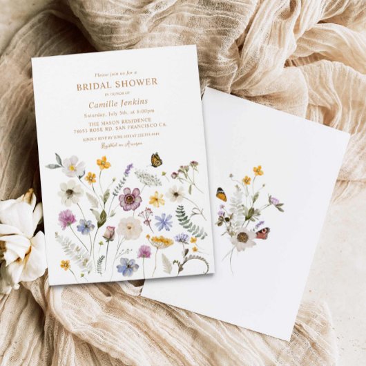 Wildflower vlinder Vrijgezellenfeest Kaart