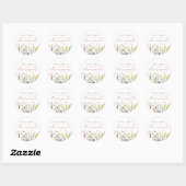 Wildflower vlinder Waterverf Baby shower Ronde Sticker (Vel)