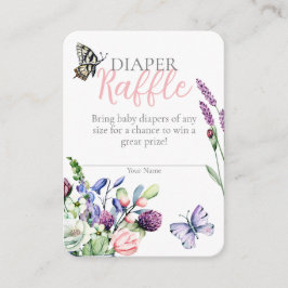 Wildflower vlinderkruik Bohemian luier Raffle Informatiekaartje