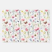 Wildflower Vlinders Baby shower Verjaardag Inpakpapier Vel (Voorkant 3)