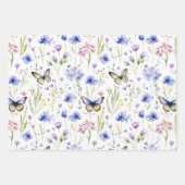 Wildflower Vlinders Baby shower Verjaardag Inpakpapier Vel (Voorkant 2)