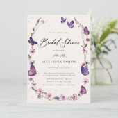 Wildflower Vlinders Bloemen Chic Vrijgezellenfeest Kaart (Staand voorkant)