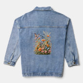 Wildflower Vlinders Bloemtuin Waterverf Denim Jacket (Achterkant)