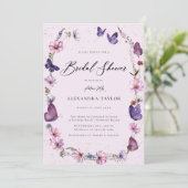 Wildflower Vlinders Boho Lijst Vrijgezellenfeest Kaart (Staand voorkant)