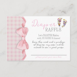 Wildflower Voetafdrukken Baby shower Luier Raffle Informatiekaartje