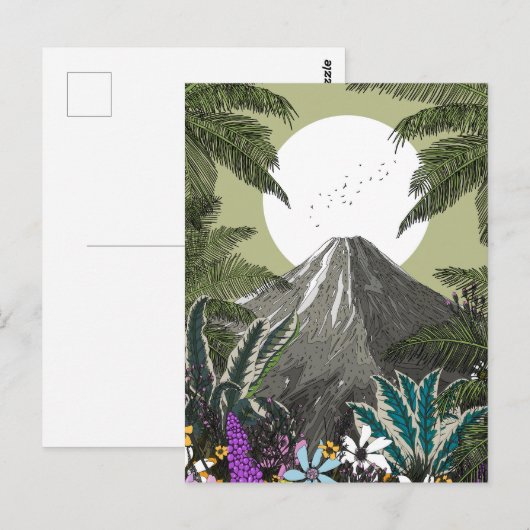Wildflower Volcano Mountain Briefkaart (Voorkant / Achterkant)