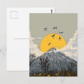 Wildflower Volcano Mountain Briefkaart (Voorkant / Achterkant)
