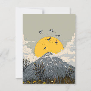 Wildflower Volcano Mountain Briefkaart