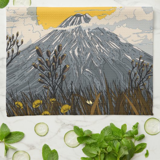 Wildflower Volcano Mountain Theedoek (Gevouwen)