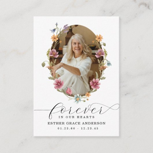 Wildflower voor altijd in ons hart gebedsgebed Kaa Visitekaartje (Voorkant)