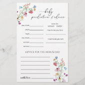 Wildflower voorspellingen spel flyer (Voorkant)